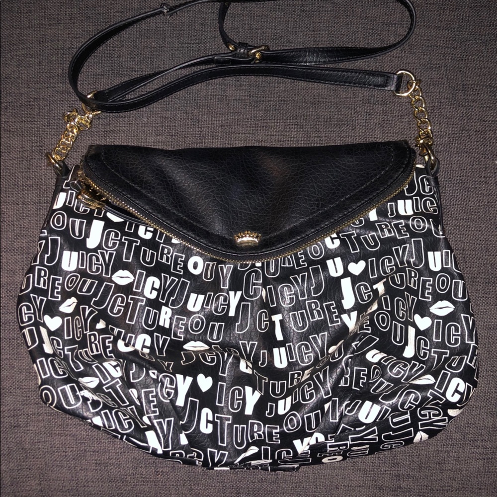 {Juicy Couture} Black & White Logo Shoulder Bag